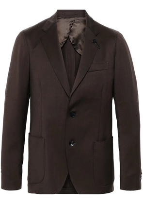 Lardini brooch-logo appliqué blazer - Brown