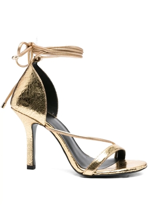 Patrizia Pepe 95mm metallic lace-up sandals - Gold