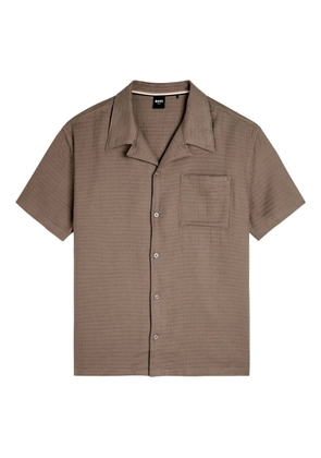 BOSS pocket textured shirt - Brown