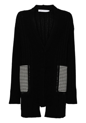 SIMONA CORSELLINI checked-pocket cardigan - Black