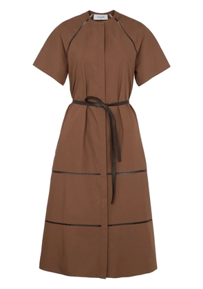 Yves Salomon belted midi dress - Brown