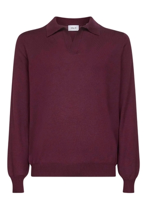 D4.0 ribbed-cuff polo sweater - Red