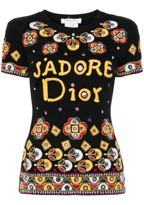 Christian Dior Pre-Owned 2004 graphic embroidery short-sleeves T-shirt - Black