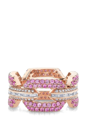 SHAY 18kt rose gold Geo Link diamond and sapphire ring - Pink