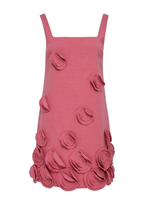 Alexia rose-embellished shift day dress - Pink