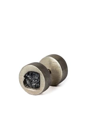 Parts of Four black diamond-encrusted stud earring - Silver