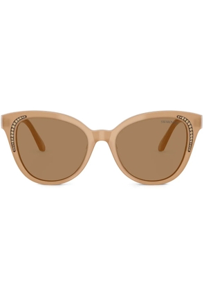 Swarovski Eyewear crystal-embellished oversized sunglasses - Brown
