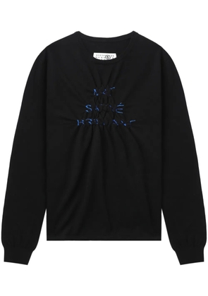 MM6 Maison Margiela slogan-print gathered sweatshirt - Black