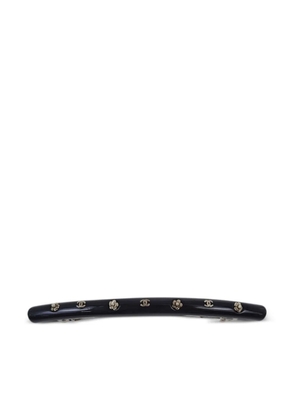 CHANEL Pre-Owned 2002 logo icons hair barrette - Black