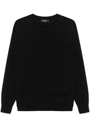 DSQUARED2 flocked-logo sweater - Black