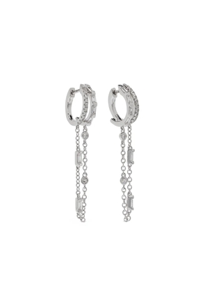 SHAY 18kt white gold Diamond Double Mixed Fringe earrings - Silver