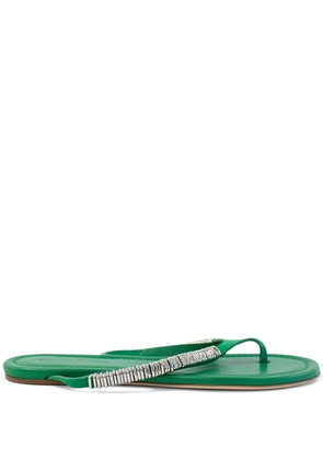 Christopher Esber Frida pierced suede flat sandals - Green