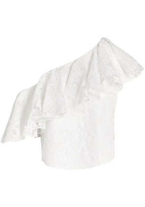Giambattista Valli one-shoulder lace blouse - White