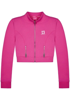 TEAM WANG design logo-print cropped track jacket - Pink