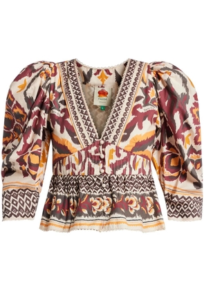 FARM Rio puff sleeves blouse - Neutrals
