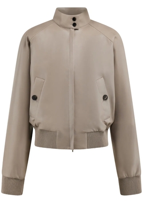 Ferragamo cropped nappa bomber jacket - Grey