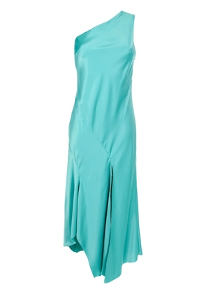 Lethicia Bronstein asymmetric satin maxi dress - Blue