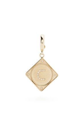 Lauren Rubinski 14K yellow gold Mono Bruno Letter diamond pendant