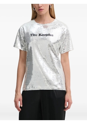 The Kooples sequin-embellished short-sleeve T-shirt - Silver