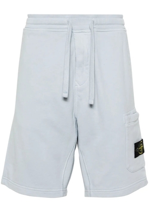 Stone Island Compass-appliqué cotton track shorts - Blue