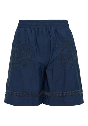 Diomene floral-embroidered shorts - Blue