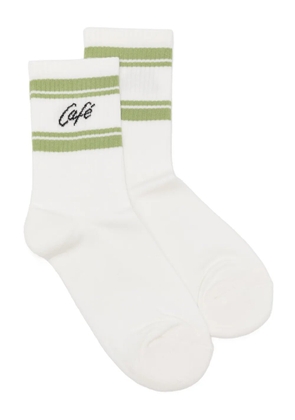 CAFÉ KITSUNÉ intarsia-knit logo socks - Neutrals