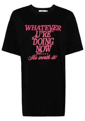 b+ab slogan-print cotton T-shirt - Black