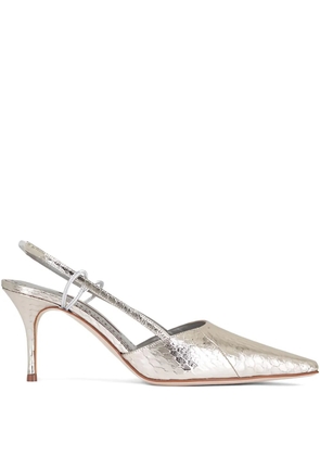 Manolo Blahnik Touki point-toe slingback sandals - Gold