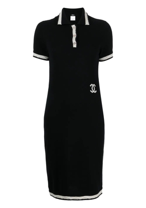 CHANEL Pre-Owned 2004 CC-logo cashmere polo dress - Black