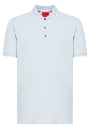 HUGO logo-appliqué piqué polo shirt - Blue