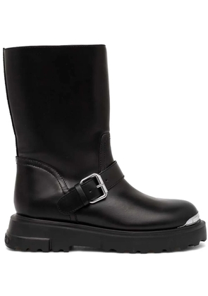 Love Moschino logo-engraved boots - Black