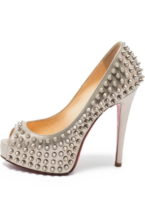 Christian Louboutin Pre-Owned 120mm spiked peep-toe pumps - Grey