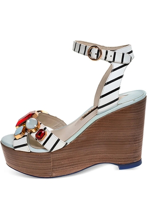 Sophia Webster pre-owned 100mm Suki Gem wedge sandals - White