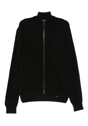 Paul & Shark ribbed zip-up sweater - Black
