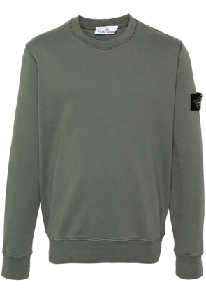 Stone Island logo-appliqué cotton sweatshirt - Green