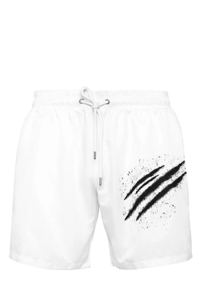 Plein Sport signature slash swim shorts - White