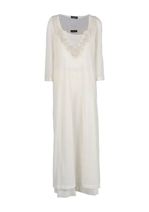 Mila Schon Vintage 2000s floral-embroidered dress - White