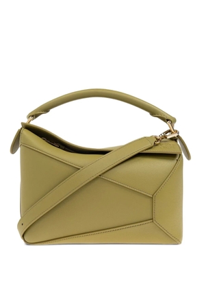 LOEWE small Puzzle leather tote bag - Green