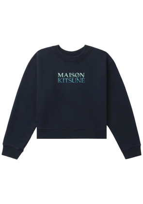 Maison Kitsuné logo-embroidered sweatshirt - Blue