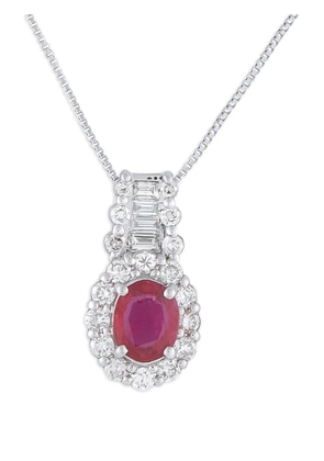 LB Exclusive platinum pendant diamond and ruby necklace - Silver