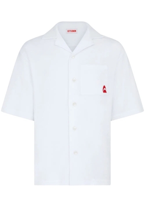 Let's Swim Shark-embroidered shirt - White