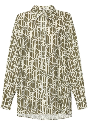 DVF Diane von Furstenberg abstract-print long-sleeve shirt - Green