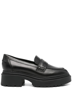 GUESS USA logo-stamp loafers - Black