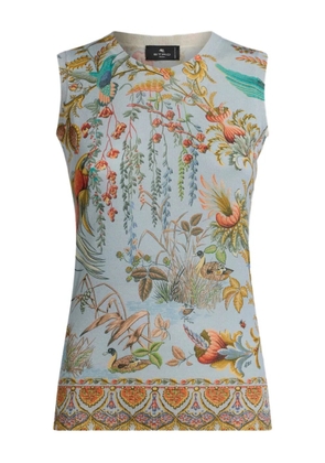 ETRO flora fauna-motif tank top - Blue