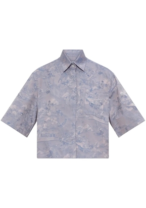 Off-White angel-print cropped cotton shirt - Purple