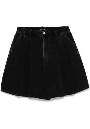 SPORT b. by agnès b. pleated denim shorts - Black