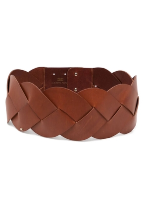 Elisabetta Franchi Braided leather belt - Brown
