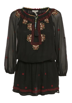 Joie embroidered silk dress - Black