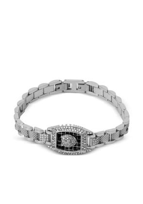 GUESS USA lion-head crystal-embellished bracelet - Silver