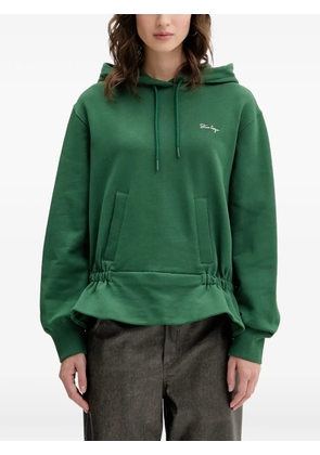 Stine Goya drawstring-fastening ruffled hoodie - Green